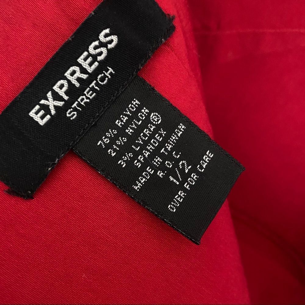 Express Red Stretch Strapless Dress - Picture 4 of 8